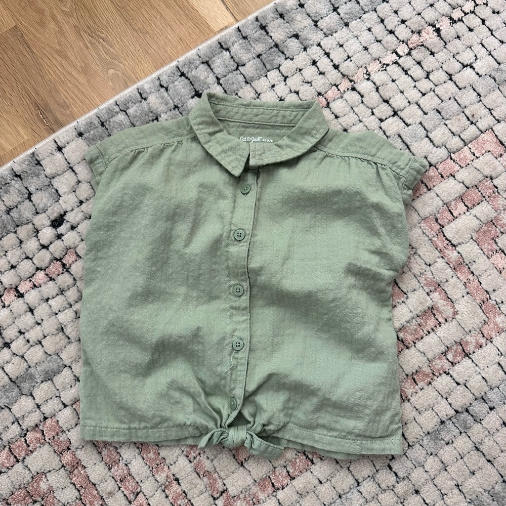 Cat & Jack Green Button Down Shirt